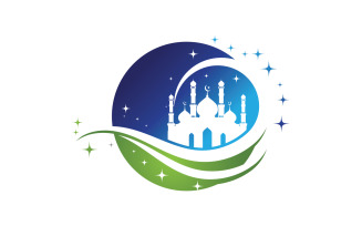 Islamic Mosque vector icon Illustration design template v.7