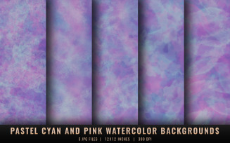 Pastel Cyan and Pink Watercolor Backgrounds