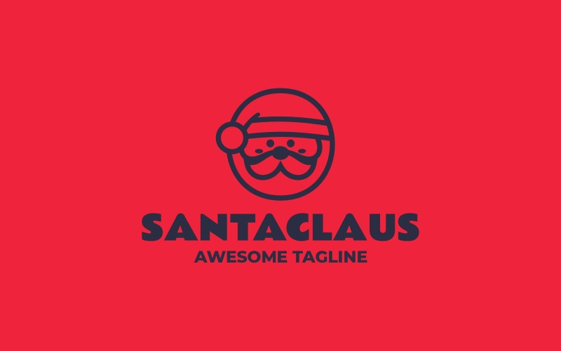 Santaclaus Line Art Logo Template