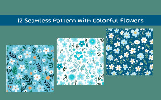 Seamless Pattern with Colorful Flowers