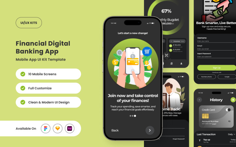 VaroBank – Futuristic Digital Banking App UI Kit UI Element