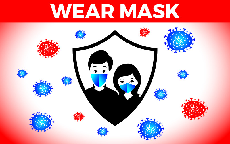 Virus pandemic Wear a face mask Illustration