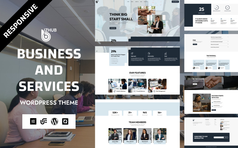 BizHub - Corporate, Consulting & Business Services WordPress Elementor Theme WordPress Theme