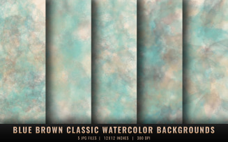 Blue and Brown Classic Watercolor Backgrounds
