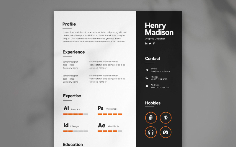 Graphic Designer Resume Template 04