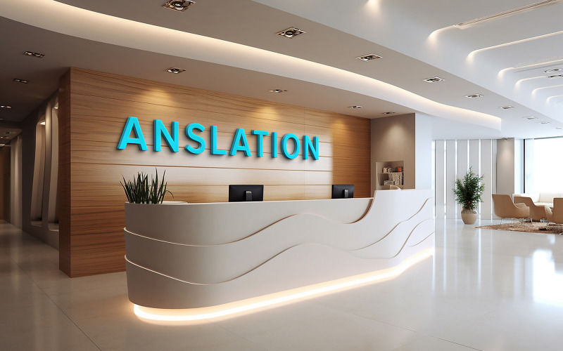 3d logo mockup on exotic wooden wall Modern reception luxury Wall mockup Luxury well logo mockup Product Mockup