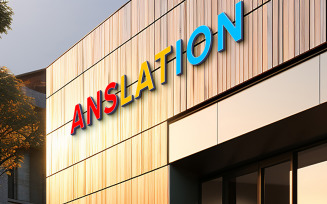 Office Building Facade Realistic 3d Logo Mockup Psd Modern Building Logo Mockup
