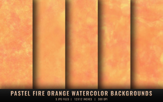 Pastel Fire Orange Watercolor Backgrounds