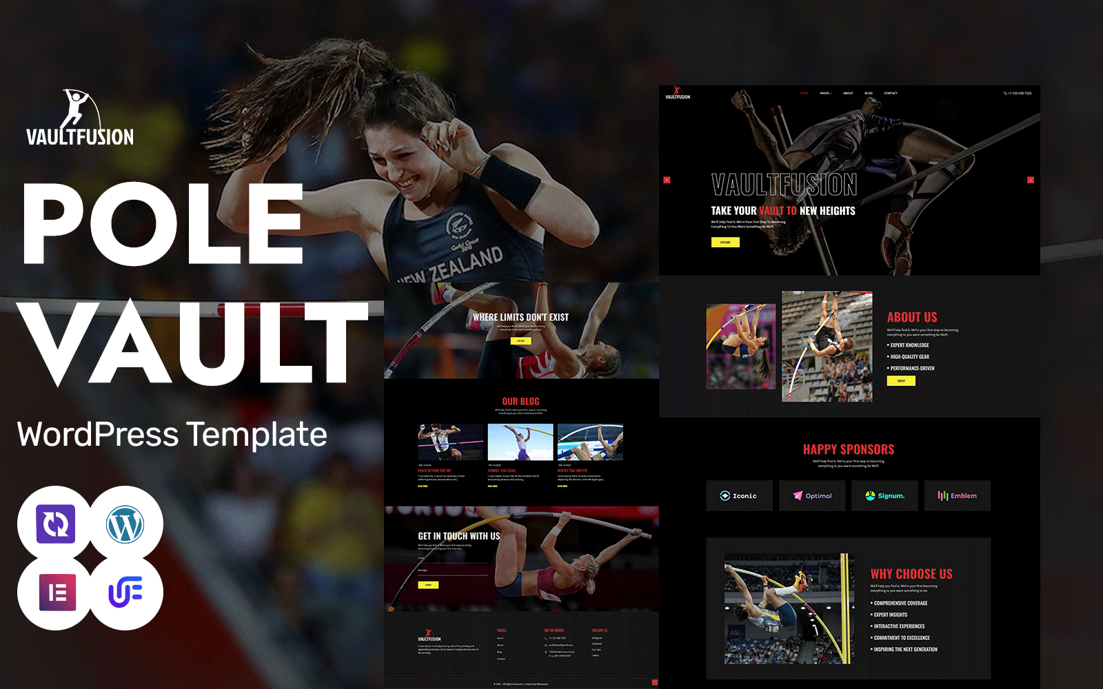 Vault Fusion - Pole Vault Training And Coaching WordPress Elementor Theme WordPress Theme