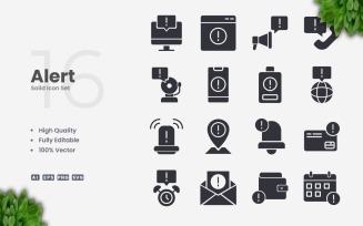 16 Alert Solid Icon Collection