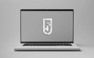 Laptop screen logo mockup design template