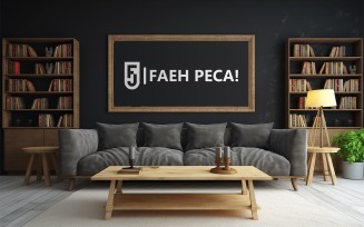 Livingroom blackboard mockup