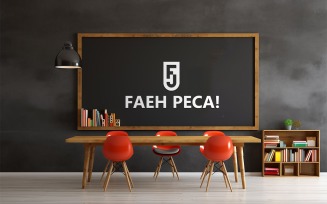 Livingroom wall board mockup design