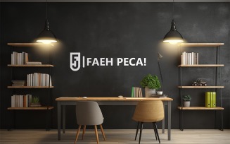 Livingroom wall mockup design template