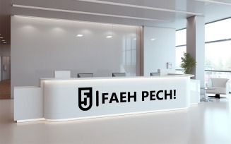 Luxury office reception logo mockup, Luxury office reception mockup
