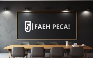 Office blackboard logo mockup