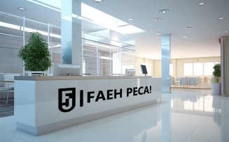 Office reception mockup, Glass office reception mockup