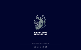 Rhinoceros Simple Mascot Logo 2