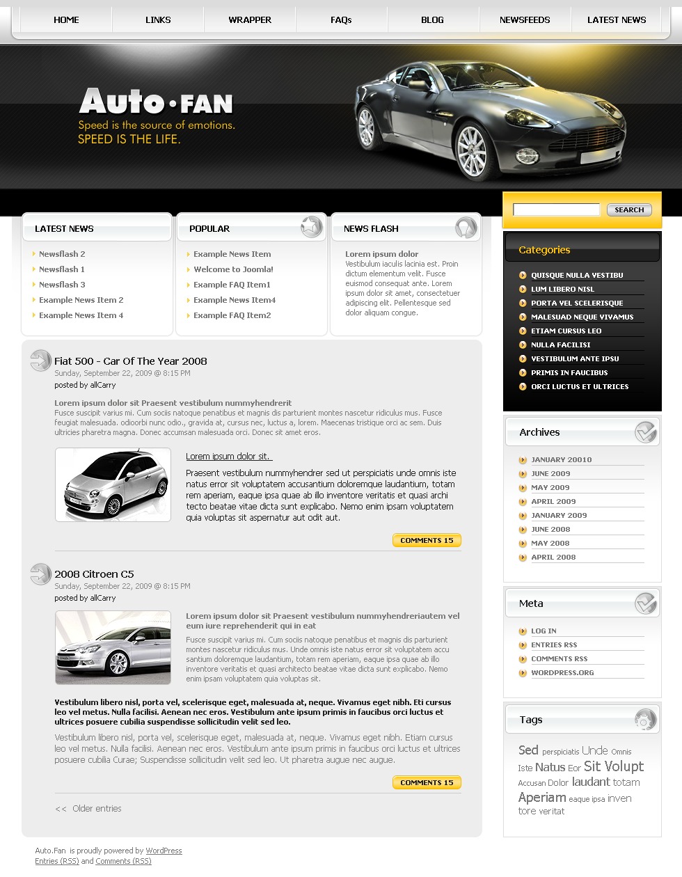 Modèle PSD pour clubs automobiles #49917 - screenshot
