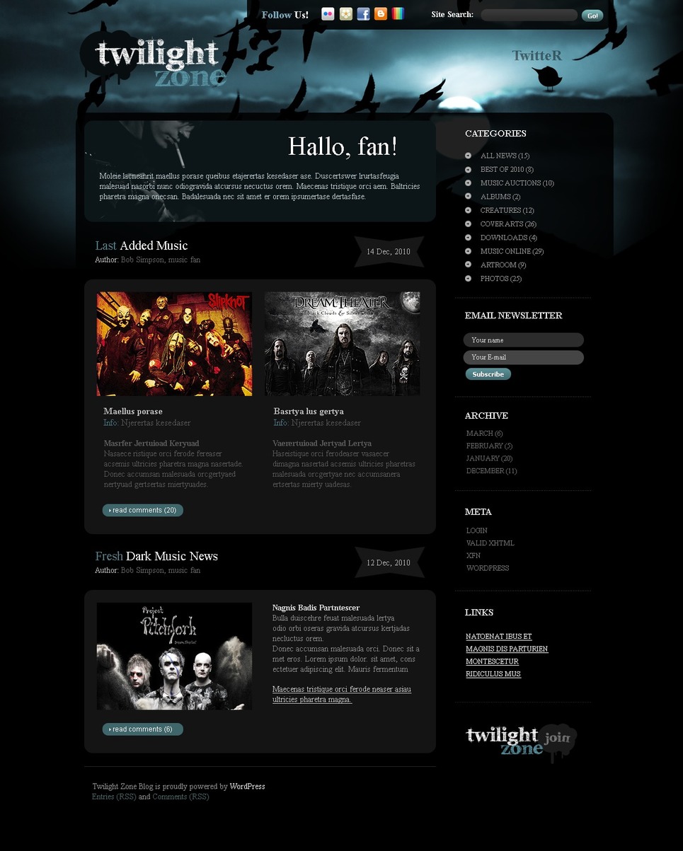 Music Band PSD Template New Screenshots BIG