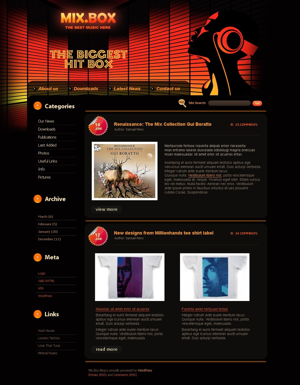 Music Blog PSD Template New Screenshots BIG
