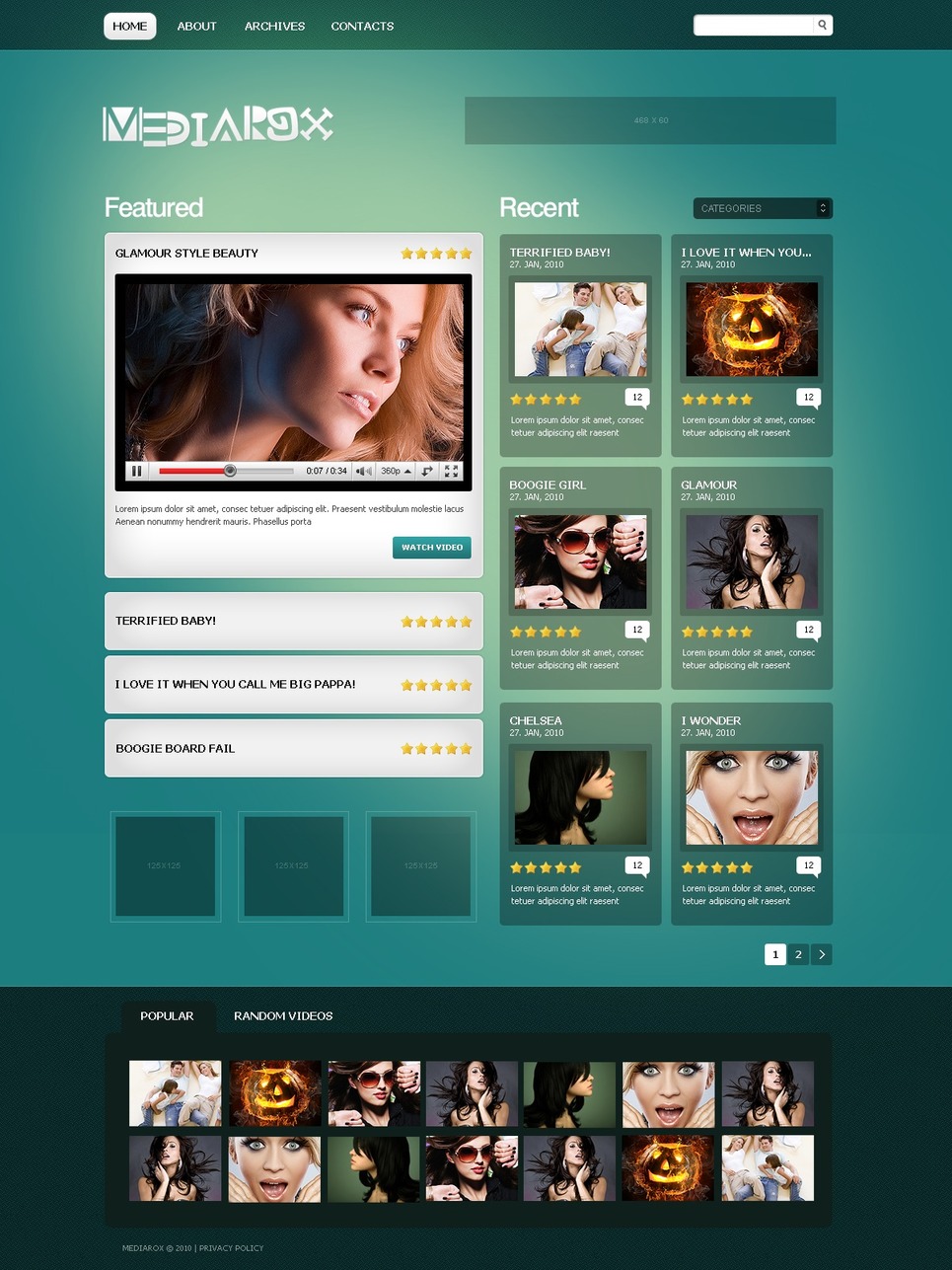 Video Gallery PSD Template New Screenshots BIG