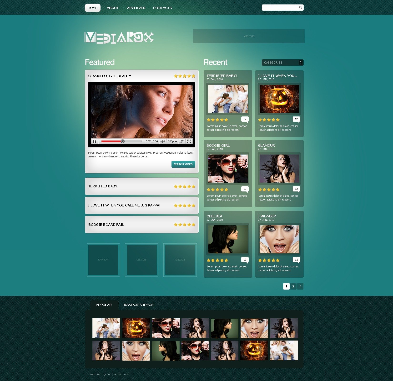 Video Gallery PSD Template 49968