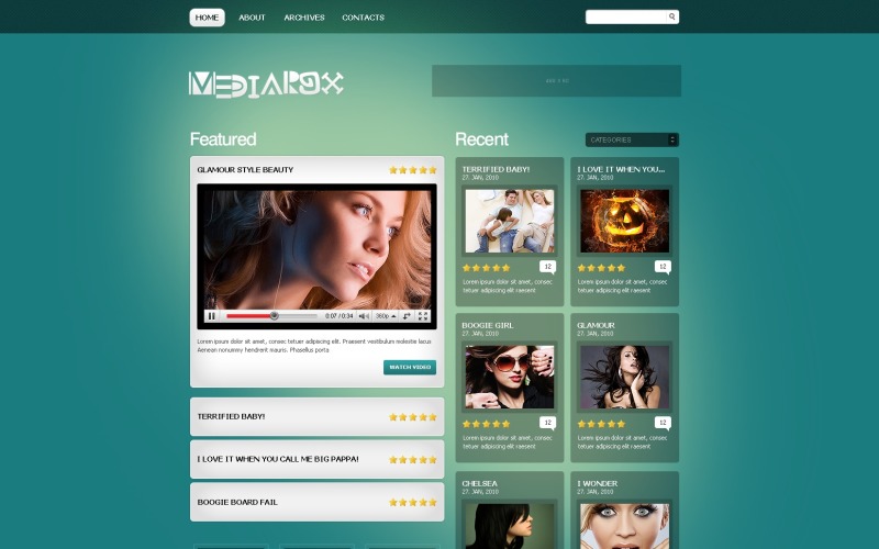 Video Gallery PSD Template