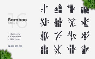 16 Bamboo Solid Icon Collection