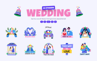 Wedding And Love Stickers Set