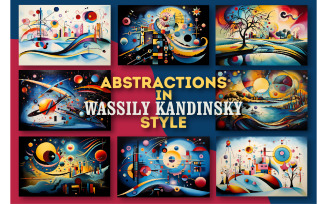 Abstractions in Wassily Kandinsky style. Wall Art.