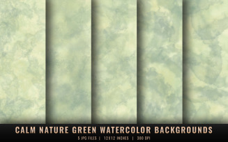 Calm Nature Green Watercolor Backgrounds