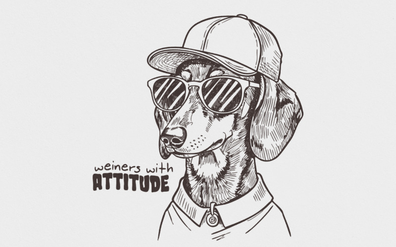 Dachshund PNG, Funny Weiner Dog, Dachshund Mom Gift, Vintage Dog Art, Retro Dachshund Lover, Illustration