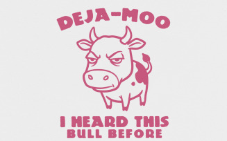 Deja Moo Funny Cow Design PNG, Western Shirt Png, Sublimation Png, Vintage Style PNG, Funny Quote