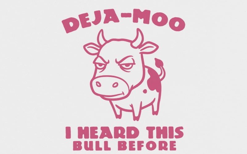 Deja Moo Funny Cow Design PNG, Western Shirt Png, Sublimation Png, Vintage Style PNG, Funny Quote Illustration