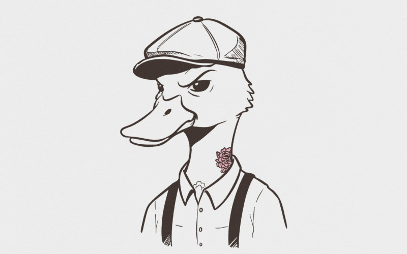 Funny Duck PNG, Adult Humor Sublimation Design, Cartoon Duck Clipart, Digital Download, Cute Duck Illustration