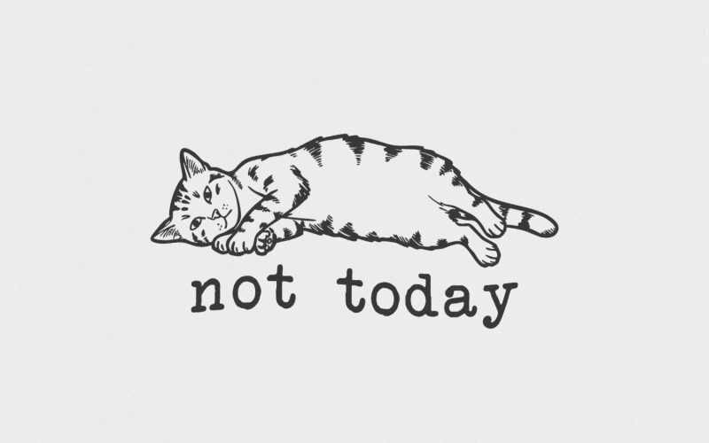 Lazy Cat PNG, Funny Cat PNG, Cat Lover Gift, Lazy Cat png, Cat Shirt, Sarcastic Cat Print, Cute Cat Illustration