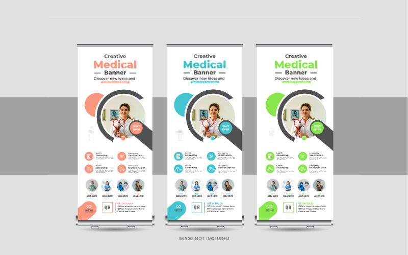 Medical, hospital roll up banner or standee banner, x Banner, Pull up banner design template Corporate Identity
