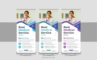 Medical, hospital roll up banner or standee banner, x Banner, Pull up banner design