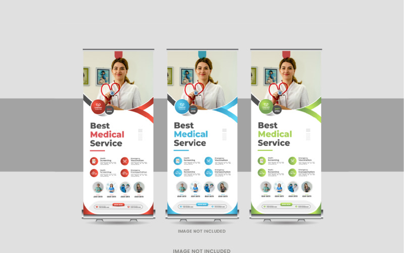 Medical, hospital roll up banner or standee banner, x Banner, Pull up banner layout Corporate Identity