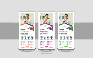 Medical, hospital roll up banner or standee banner, x Banner, Pull up banner template design layout