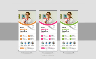 Medical, hospital roll up banner or standee banner, x Banner, Pull up banner template
