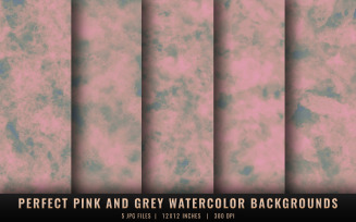 Perfect Pink and Grey Watercolor Backgrounds