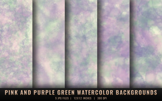 Pink and Purple Green Watercolor Backgrounds