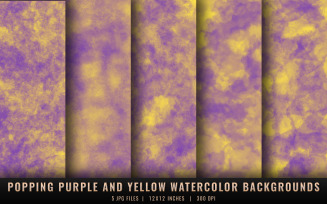 Popping Purple and Yellow Watercolor Backgrounds