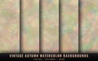 Vintage Autumn Watercolor Backgrounds
