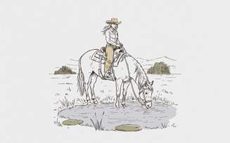 Cowboy Png Digital Download, Western Sublimation Design, Rodeo Png, Vintage Country Cowgirl Png,