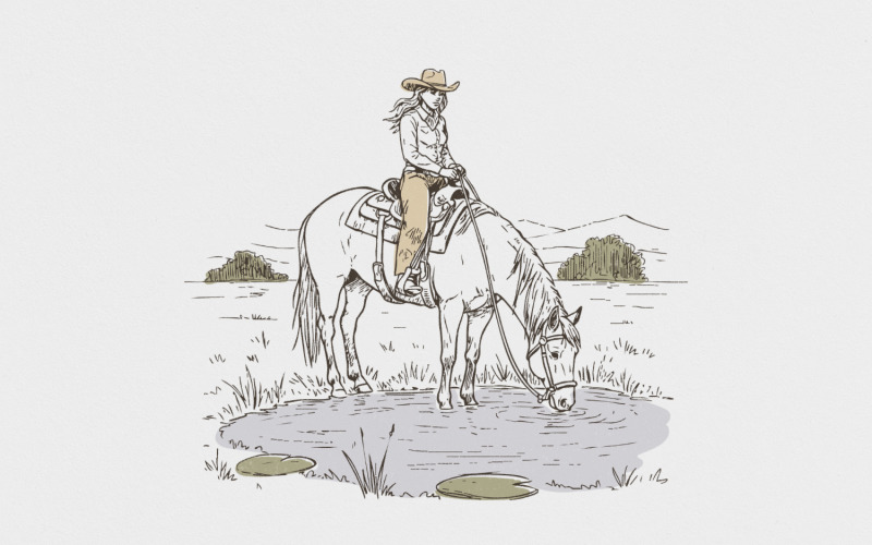 Cowboy Png Digital Download, Western Sublimation Design, Rodeo Png, Vintage Country Cowgirl Png, Illustration