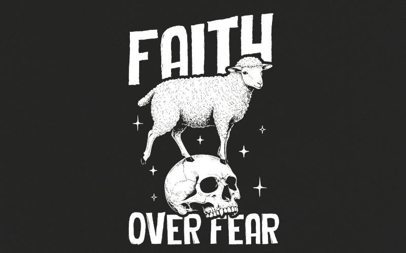 Faith Over Fear PNG, Faith png Design, Bible Verse png, Inspirational Clipart, Christian png, Jesus Illustration