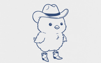 Howdy Cowboy Chick PNG Clipart, Western Themed Chick Digital Download, Cute Cartoon, Easter